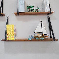 Claudia Damia 皮革掛繩壁掛式默克豆木層架, A型