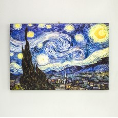 名畫畫框 梵谷 星夜 kisn016, 黑色