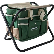MA GARDENERS 접이식 휴대용 스툴 툴백, 그린