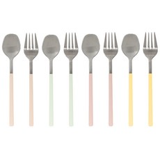 Maison Objet Sierre Delight 柔和粉彩餐具 茶匙茶叉8件組, 1組, 4種茶匙+4種茶叉