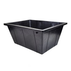 Safe 24 方形橡膠花盆 A款, 黑色, 1個