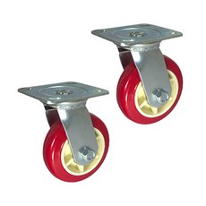 MASTER.S Industrial Transport Equipment Caster Medium Load Red 120mm Urethane Rolling S DS 3040 PUB(R)-S, 2個