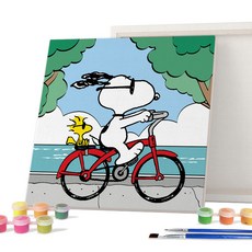 iLovePainting 史努比花生 DIY 繪畫帆布系列 2525 TRAVEL 系列, 史努比自行車