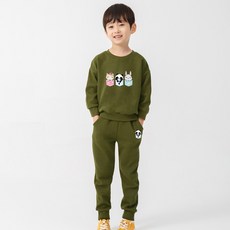 KIDSCREW 兒童動物口袋刷毛上下衣套裝