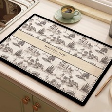 여신 미끄럼 방지 규조토 주방 고급 흡수 속건 식탁매트, 스타일9, 2개, 30 x 50 cm