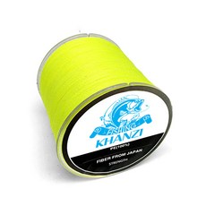 KHANZI 高級8股編織釣魚線 300m, 黃色