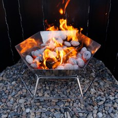 알래스카블랙 캠핑 그릴 접이식 육각 화로대, 1개