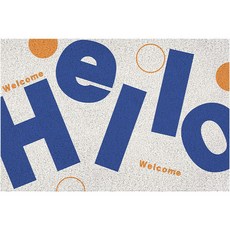 Market A Hello Welcome 可水洗地墊, 藍色