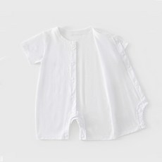 베베니즈 신생아용 컬러 풀스냅 얇은 반팔 우주복