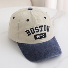 woojooi 兒童復古波士頓撞色棒球帽