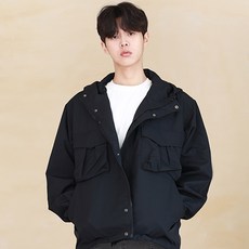 大尺碼俱樂部 REB 乾빵口袋連帽防風外套