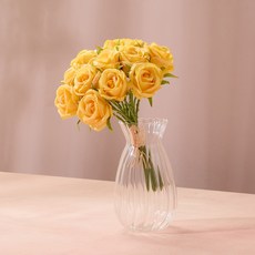 모던하우스 조화 다이아몬드로즈 부쉬 25cm, 옐로우, 1개