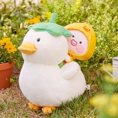 Kakao Friends Rainy Garden玩偶 鴨子Tan Apeach玩偶靠枕, 混色