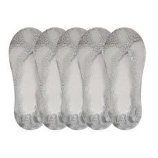 비아리츠 여성용 플라워 젬마 레이스 시스루 실리콘 논슬립 덧신 5켤레