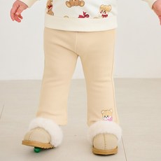 mollimelli 可愛熊內刷毛靴型褲
