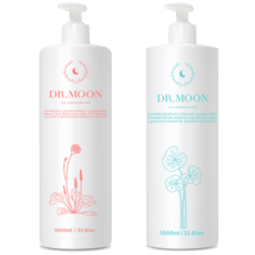 DR.MOON Personalcare 乳酸菌車前草女性私密處清潔乳 1000ml+積雪草護理沐浴露 1000ml, 1L, 1組