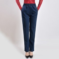 마켓에이 여성용 중년 플라워자수 데님팬츠 P24FW3-A0848