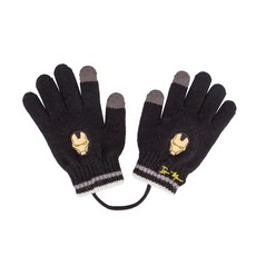 WINGHOUSE 男童漫威鋼鐵人圖案刷絨觸控手套