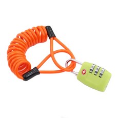 防盜TSA 3轉盤鎖+線圈電線 1.5m, 1套, 綠色