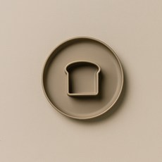 Brick-O. 嬰幼兒烘焙造型碗配料副食品矽膠餐盤, 1個, 棕色(麵包)