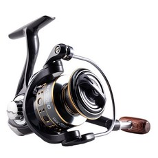 Rooblinos 輕型金屬紡車輪旋轉捲線器 淡海水通用 路亞, 黑色, BK3000