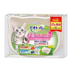 Unicharm Pet Deo-toilet 清新消臭 幼貓用貓砂盆，適合0kg~5公斤幼貓, 33 x 43 x 16cm, 白色, 1個