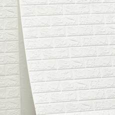 Home Mart 自黏防水防潮3D隔熱重點防水防潮泡棉壁磚壁紙 70cm x 5m, 連續磚紋 磚紋白磚, 1個