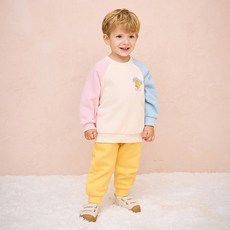 milkmile 兒童可愛泰迪熊配色上下裝套組