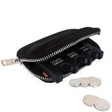 Afecto 牛津布防水零錢包 + 便攜式日幣零錢分類盒 黑色 13 x 8.5 x 2 公分