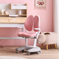 리바트 아동용 프라임 높이조절 스마트 의자 방문설치, 핑크