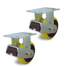 MASTER.S Daishin 腳輪專用腳輪緩衝聚氨酯 2 象牙色固定 R 15.24cm DS 4560 PUI-R, 2個