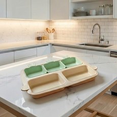 네스틱 유아용 토끼시리즈 원플레이트 식판 + 토끼 볼 3p + 당근 볼 2p 세트, 루미너리그린, 1세트, 플레이트 + 토끼 볼 3p + 당근 볼 2p