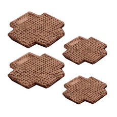 針織杯墊 小款2入 + 大款2入組, 棕色, 1個