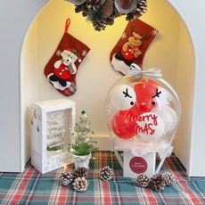 LOVELY FARM LED聖誕魔術氣球 + 壓克力樹套組, 2 魯道夫 + 2紅色混合