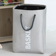 OLIVING 大容量布藝洗衣籃 50L, 淺灰色