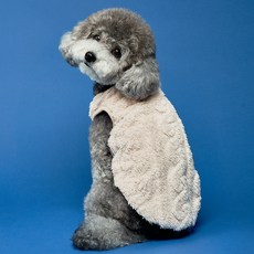 DOG-i 狗狗絨毛麻花T恤, 象牙白