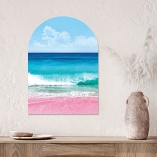 SANGSANG HOO 拱形海報 粉紅沙灘