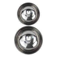 Kitchen U 小老虎不鏽鋼碗兩入組, 小碗+湯碗, 銀色, 1組