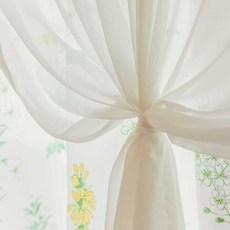 BAZAAR Lizle 雪紡奈米纖維雙層窗簾 長窗型, 花卉