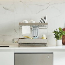 Hanssem Noblesse Objet 洗碗機烘乾架 2 層可拆卸式, 香檳玫瑰金/銀色