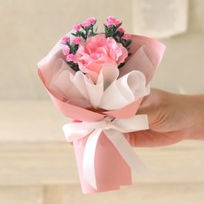 센트바스켓 조화 납골당 안개 미니꽃다발, 리시안셔스핑크, 1개