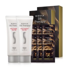 BIOSILK Silk Therapy 絲洛比 滋養護髮膜 6入+玫瑰果光澤絲滑護髮素 100ml 2入, 1組