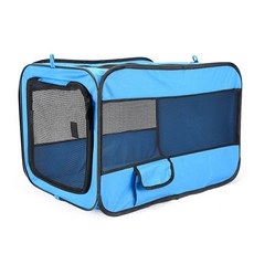 Maeumieum Market 寵物網眼車用外出提籠, 藍色, 1個