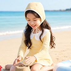 woojooi 兒童馬卡龍水手連身泳衣 + 泳帽組