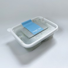 Tina Picnic 迷你半透明3格拋棄式容器 20入 + Thank You 貼紙 粉藍色 20入 組, 1套, 拋棄式容器 + 貼紙