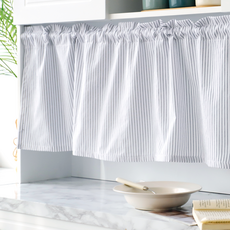 CASA VERDE 春日微風條紋短窗簾, 黑色