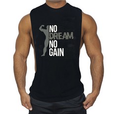 男款 No Dream No Gain 健身肌肉訓練健身房服飾無袖T恤
