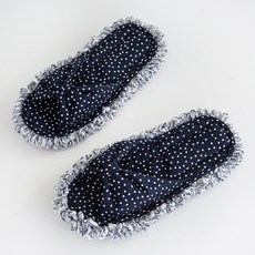 可拆式圓點清潔拖鞋組 藍色 P9363, 1套