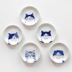 NICOTT Cutie Neko 可愛貓咪小碟子 12.5cm 套組, 1個, 5款盤子, 混合色