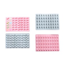 차칸쿡 矽膠模具 迷你恐龍 48格 2款 + 迷你熊 50格 2款 套組, 藍色, 粉紅色, 1套